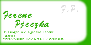 ferenc pjeczka business card